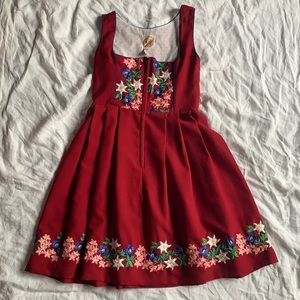 Vintage Licht Trachtenhaus Oktoberfest German Embroidered Floral Dress (Dirndl)